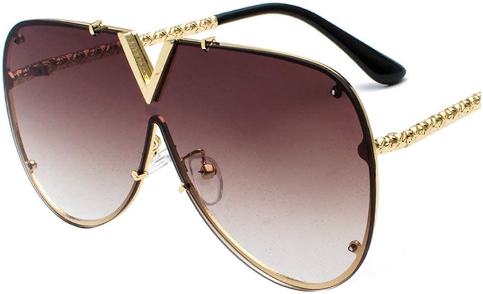 Fauhsto Sunglasses For Men Women V-Shaped Metal Frame Oversized | Amazon (UK)