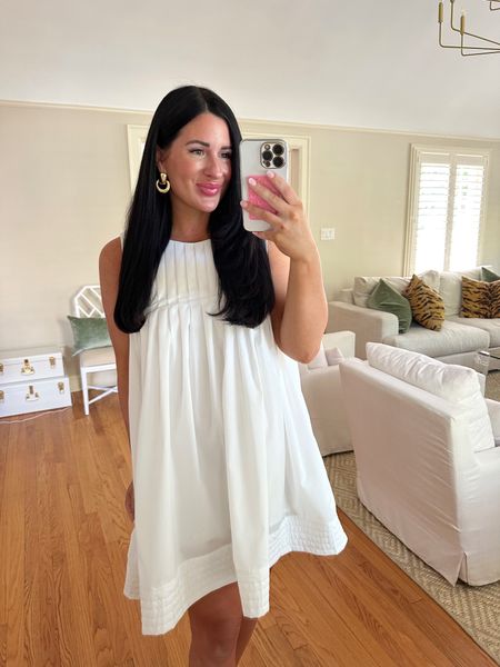 White pleated mini dress. This is so beautiful on- completely lined and has the prettiest pleats. Wearing size M. 

#LTKFindsUnder100