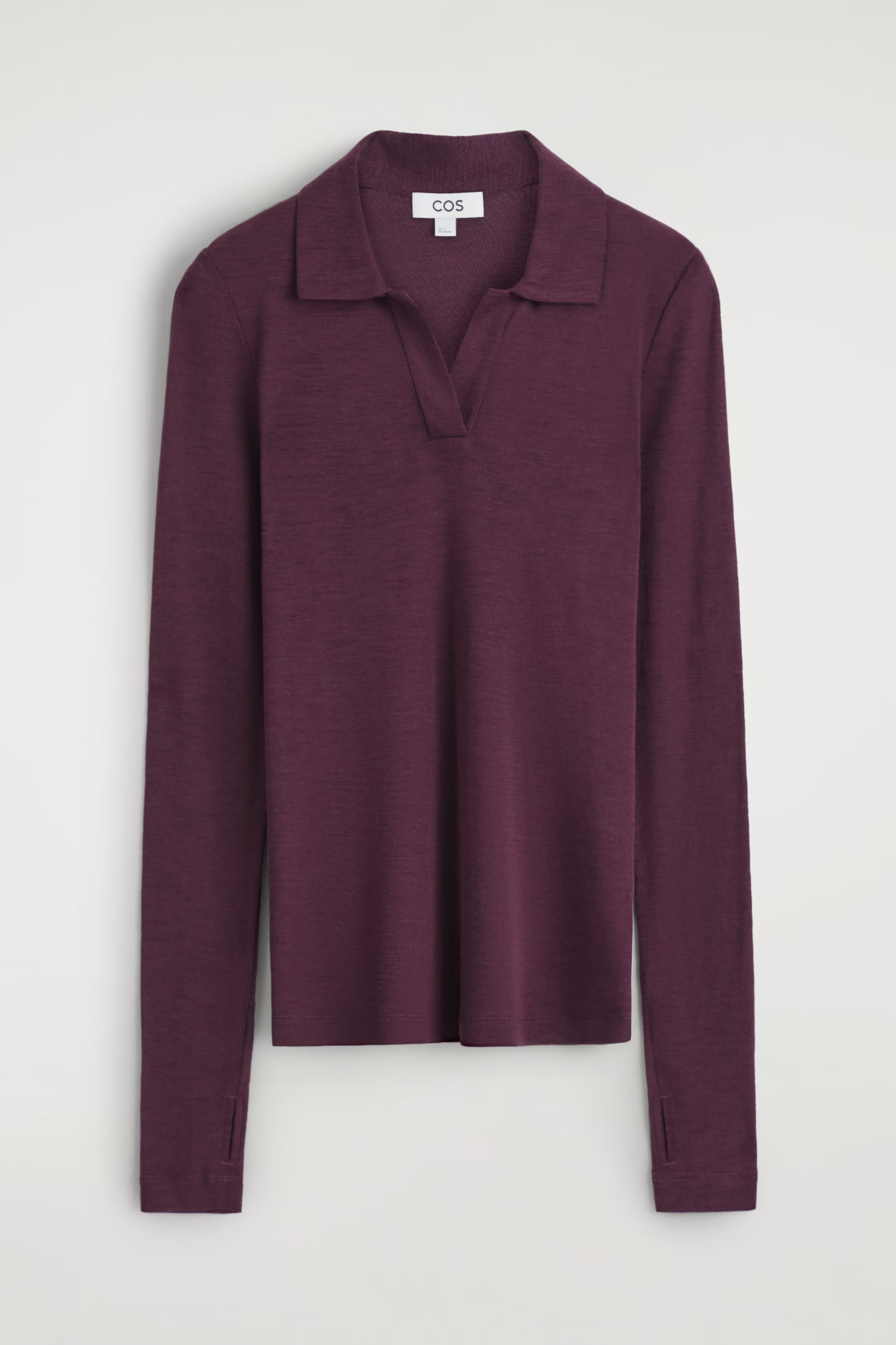 MERINO WOOL POLO SHIRT - BURGUNDY MÉLANGE | COS US | COS (EU)
