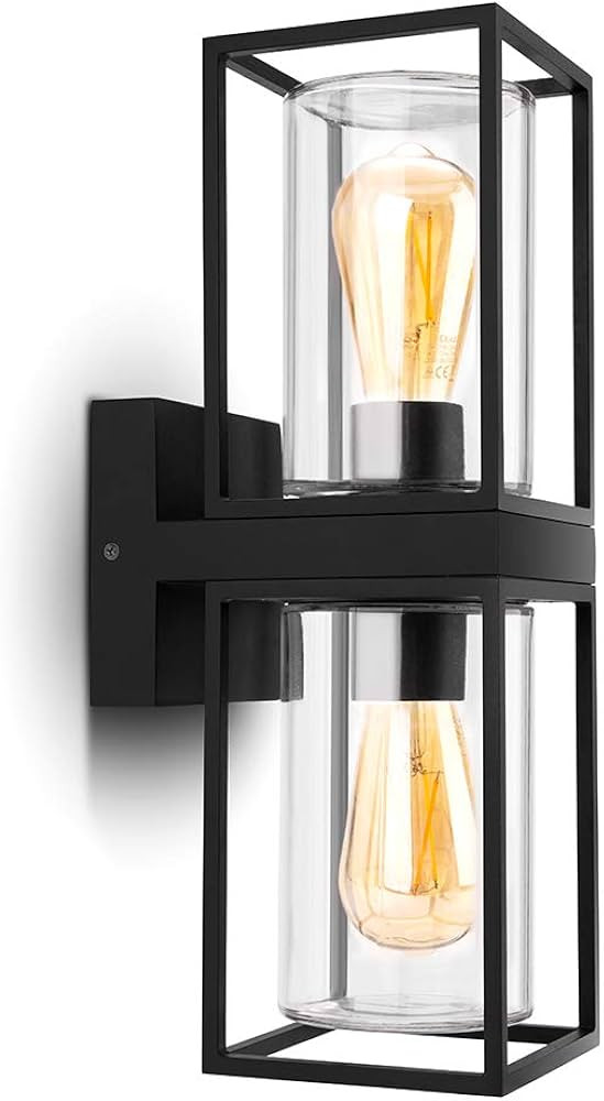 LUTEC Flair 5288804012 UP and Down Outdoor Wall Sconce, Modern Black Porch Light Fixtures, Exteri... | Amazon (US)