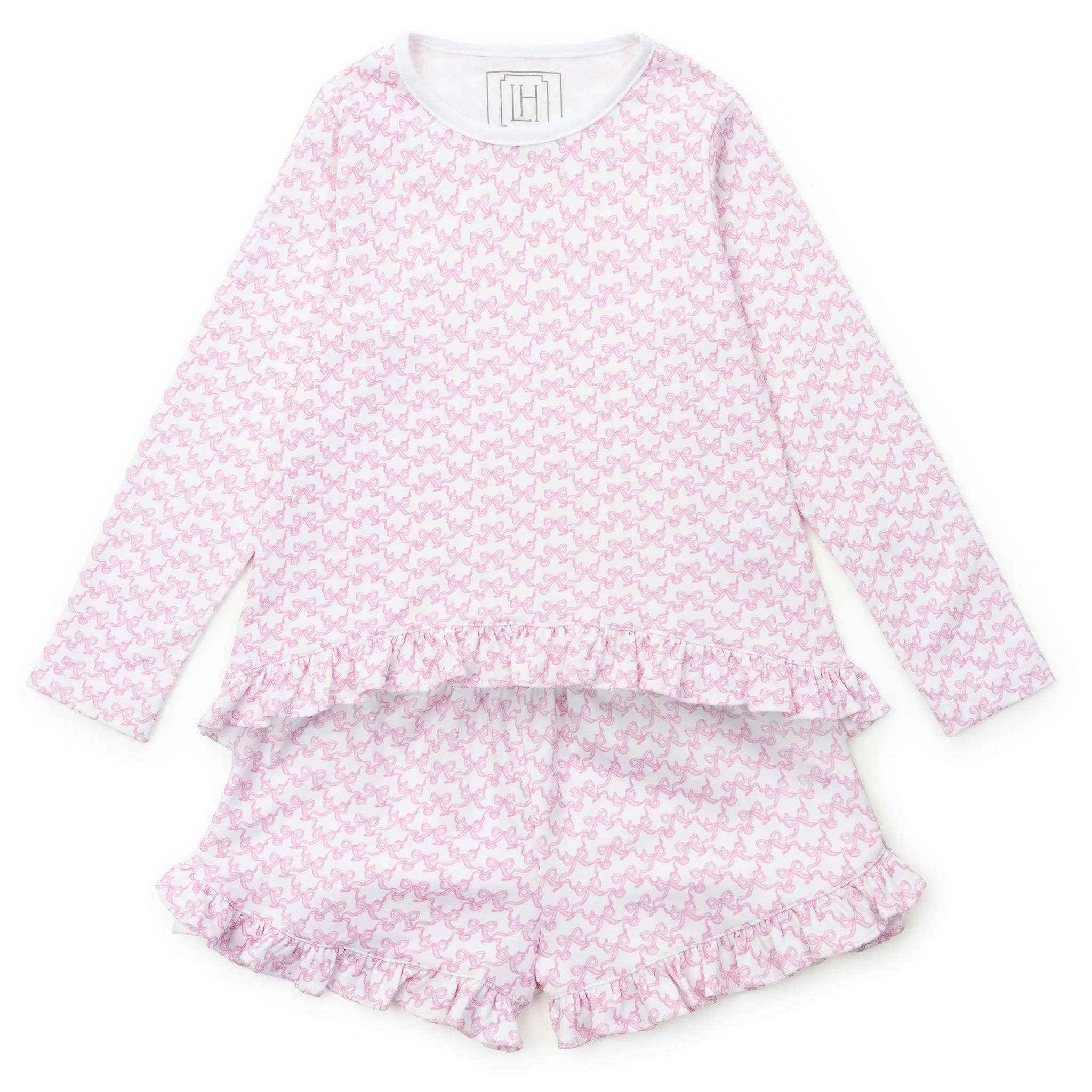 Rorie Girls' Short Set Pretty Pink Bows | Maisonette