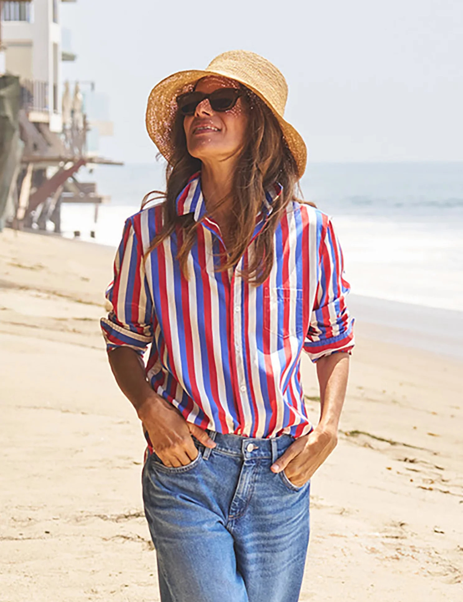 EILEEN Red and Blue with Cream Stripe, Superluxe | Frank & Eileen