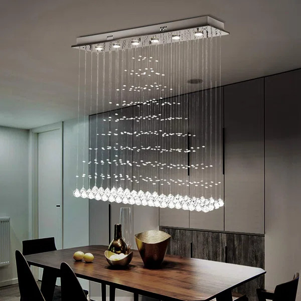 Mullaney 6 - Light Kitchen Island Geometric Chandelier with Crystal Accents | Wayfair North America