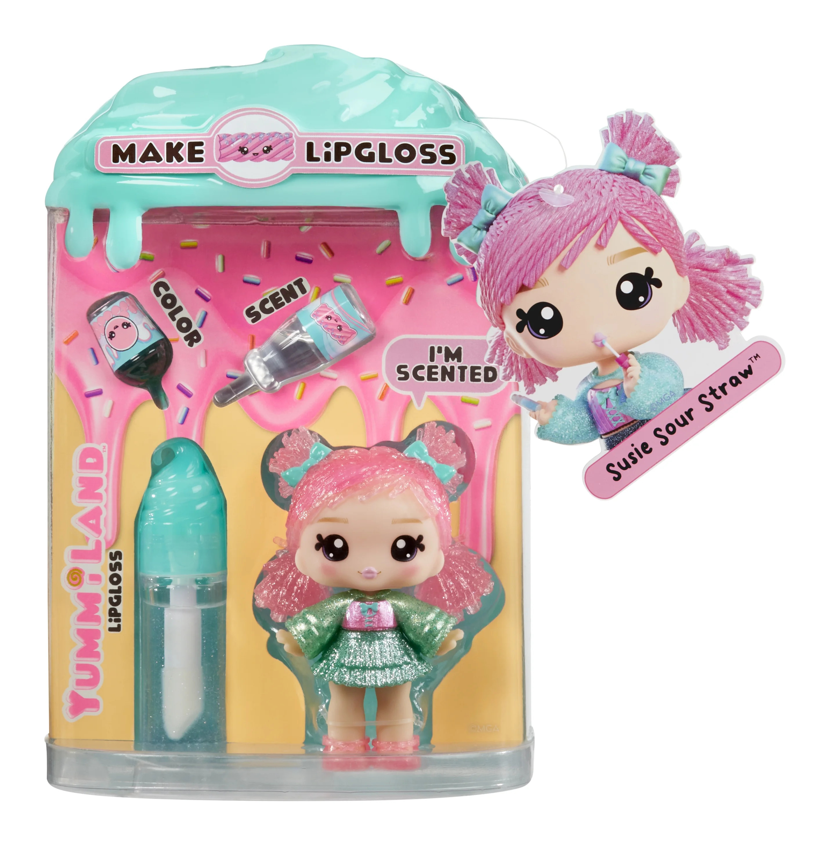 Yummiland Lip Gloss Doll - Susie Sour Straw, with DIY Lip Goss Kit, Ages 4+ | Walmart (US)