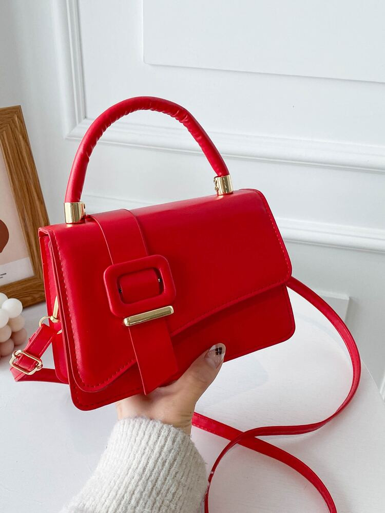 Mini Metal Buckle Decor Flap Square Bag | SHEIN