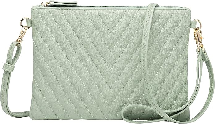 B BRENTANO Chevron Embroidered Crossbody Clutch Bag Pouch with Removable Wristlet & Adjustable Sh... | Amazon (US)