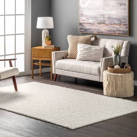 White Luna Washable Shag Area Rug | Rugs USA
