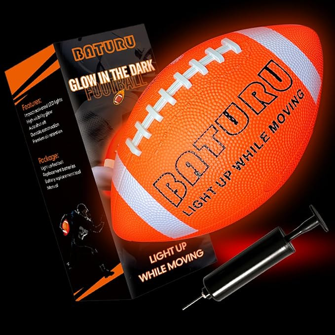 Glow in The Dark Football, Light Up Football Toys, Junior NO 6 - Birthday Gifts for Boys Kids Tee... | Amazon (US)