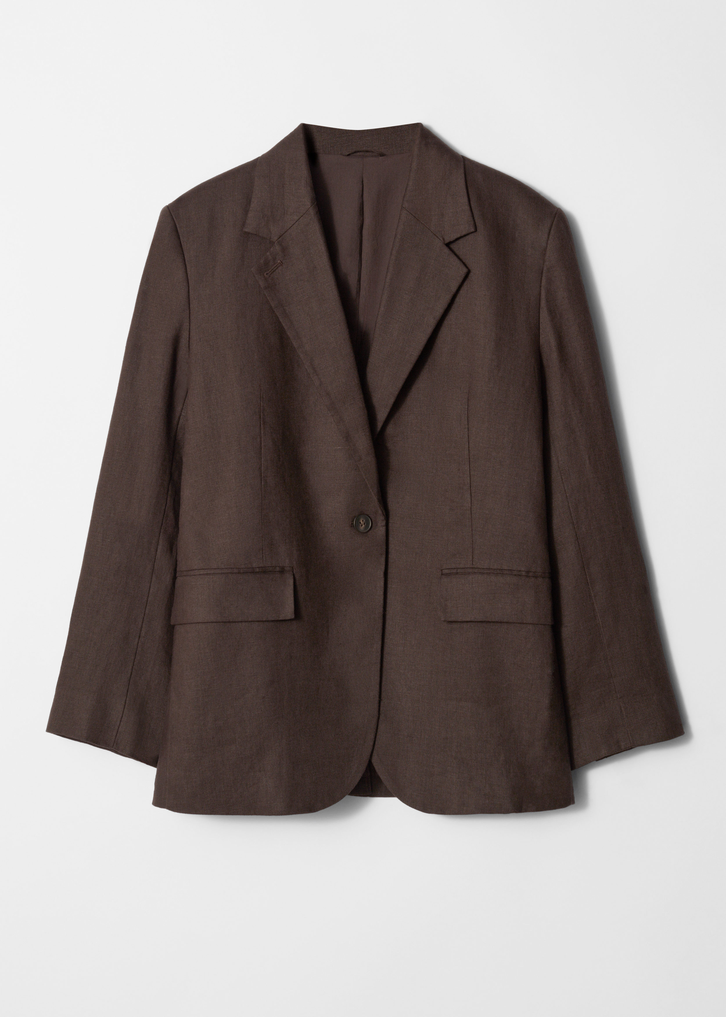 Clothing/Blazers/Single-Breasted Linen Blazer$ 189Dark Brown02bell4bell6bell8bell10bell12bell14be... | & Other Stories - US