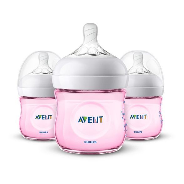 Philips Avent Natural Baby Bottle - Pink - 4oz - 3pk | Target