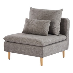 Homycasa Fabric Upholstered Armless Straight Sofa in Gray | Homesquare