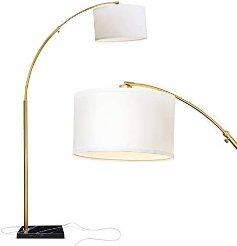Brightech Logan - Contemporary Arc Floor Lamp w. Marble Base - Over The Couch Hanging Light On Archi | Amazon (US)