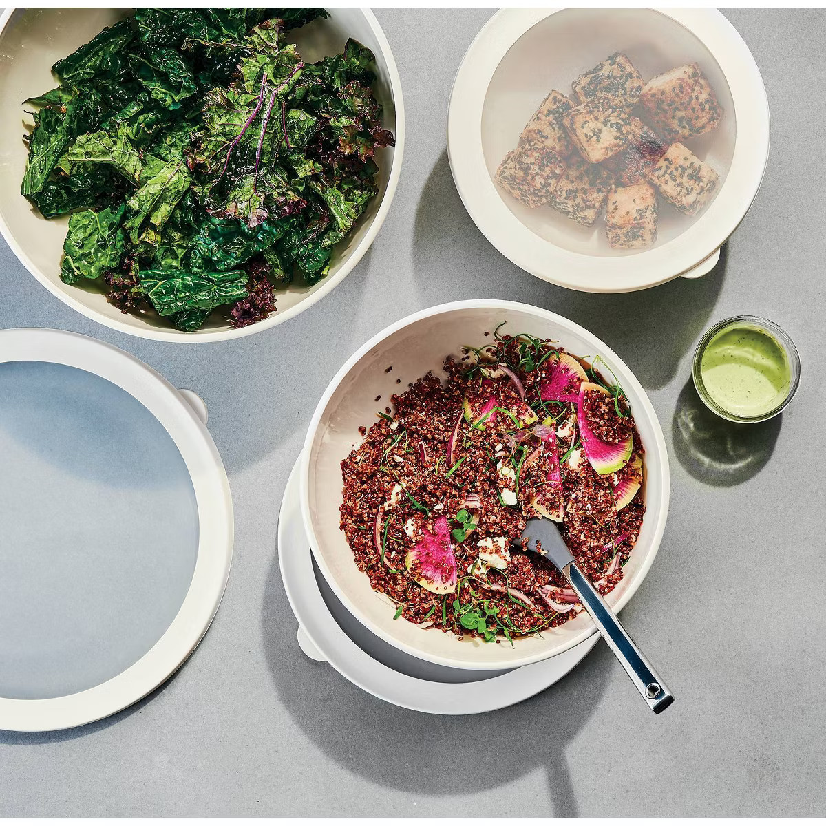 Set of 3 Plastic Mixing Bowl Set with Lids - Figmint™ | Target