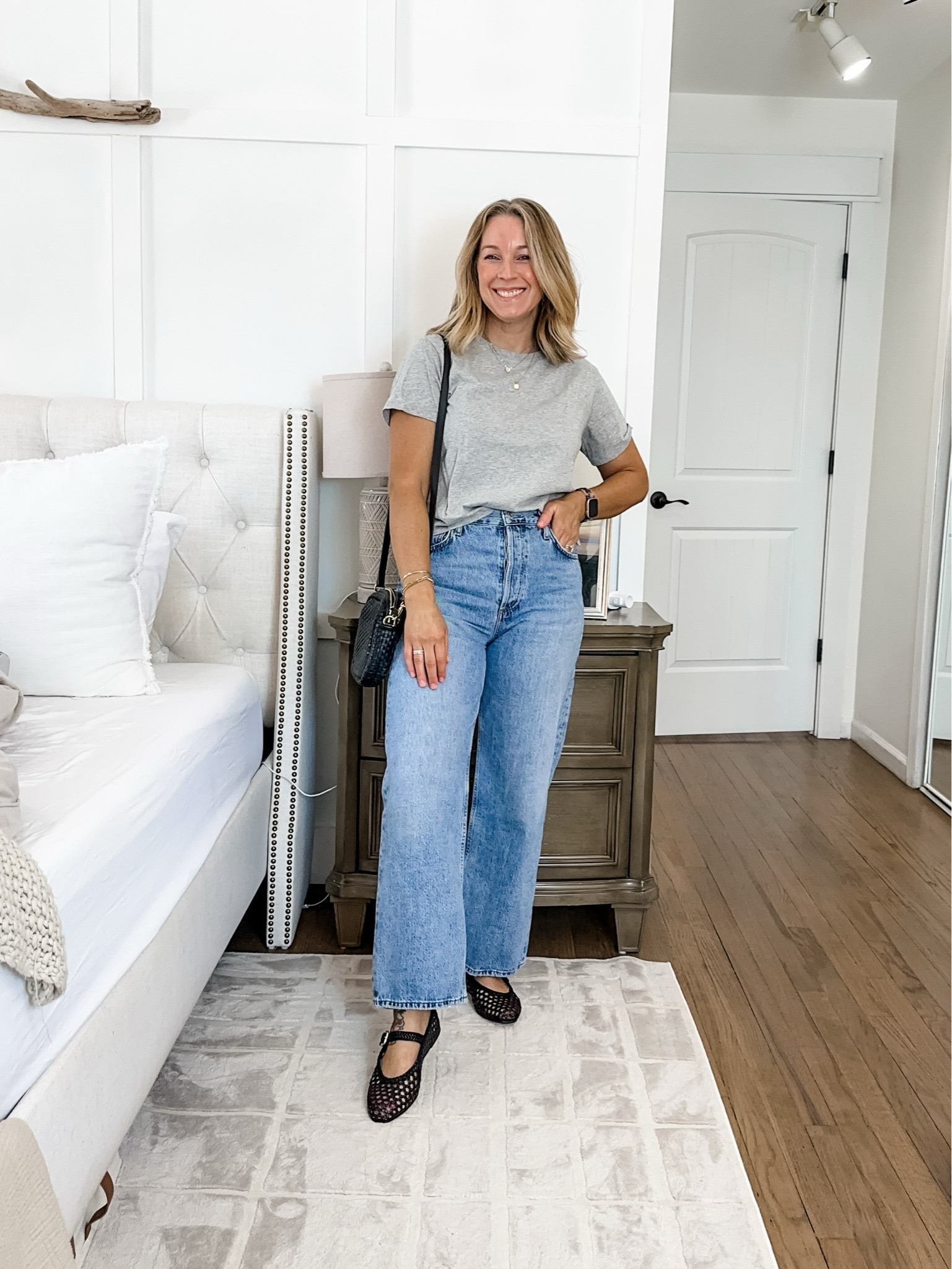 Medium tee and tts 29 jeans. Both so soft and a mixture of high end and crazy affordable. 

#LTKMidsize #LTKPetite #LTKootd