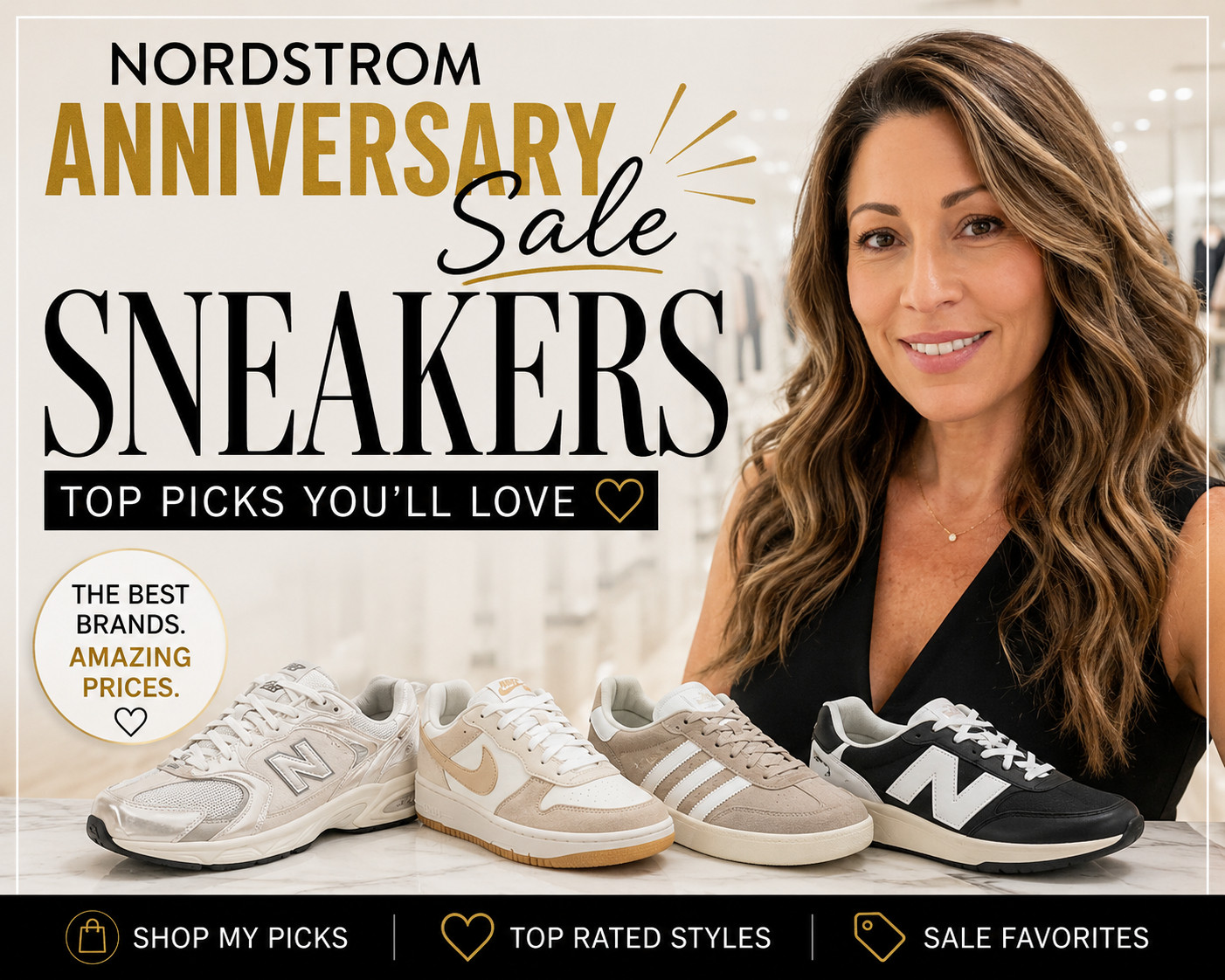 👟 The sneaker deals are GOOD this year! I rounded up my favorite Nordstrom Anniversary Sale sneakers—from everyday walking shoes to stylish lifestyle picks you'll actually wear. These are the pairs that stood out to me for comfort, quality, and versatility. Shop my favorites before sizes start disappearing! 🤍

Hashtags:
#NordstromAnniversarySale #NordstromStyle #SneakerStyle #ComfortShoes #CasualStyle #EverydayStyle #LTKFinds #LTKSale #Over40Style #ClassicStyle 

 #LTKootd #LTKmomlife #LTKmorningroutine