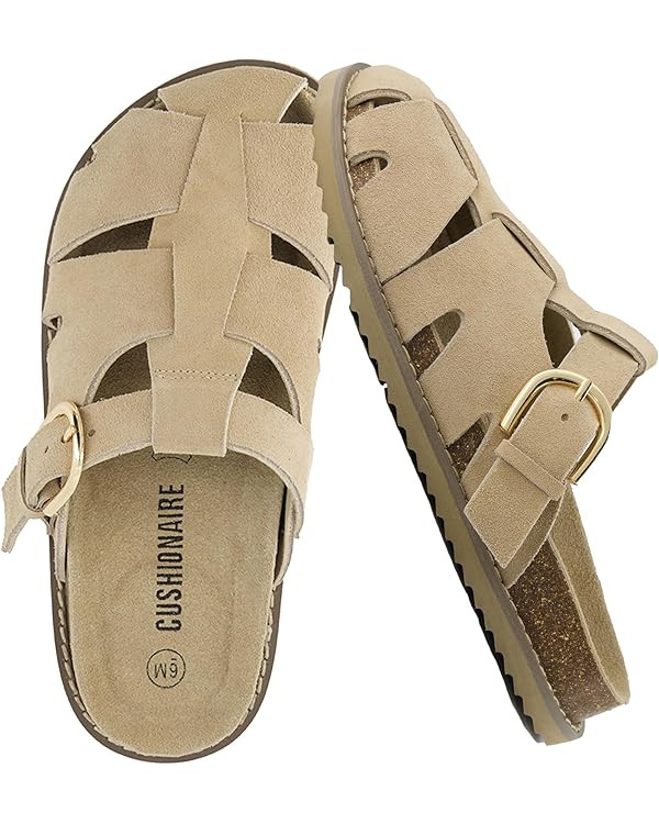 CUSHIONAIRE Benson Women’s Fisherman Clog – Suede Slip-On Sandal with Adjustable Buckle & Con... | Amazon (US)