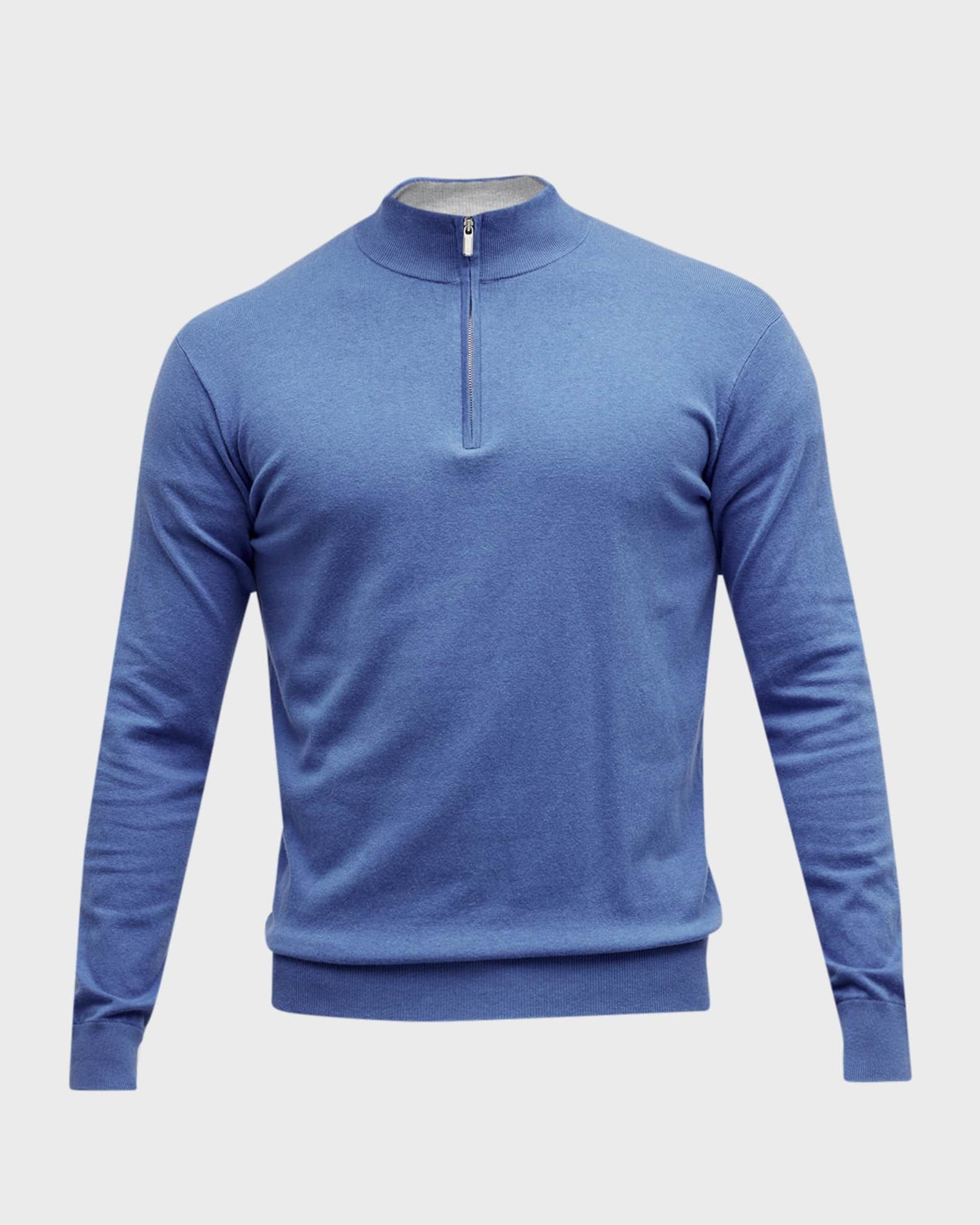 Peter Millar Men's Crest Quarter-Zip Sweater | Neiman Marcus