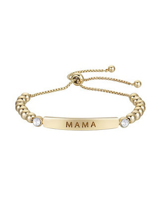 Gold Flash Plated "Mama" Bar and Bead Bolo Bracelet | Macys (US)
