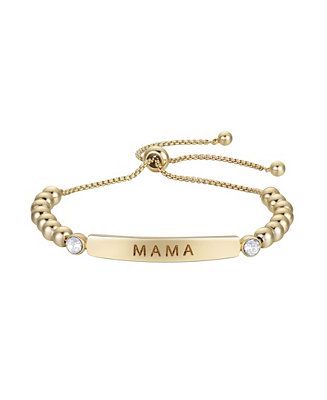 Gold Flash Plated "Mama" Bar and Bead Bolo Bracelet | Macys (US)