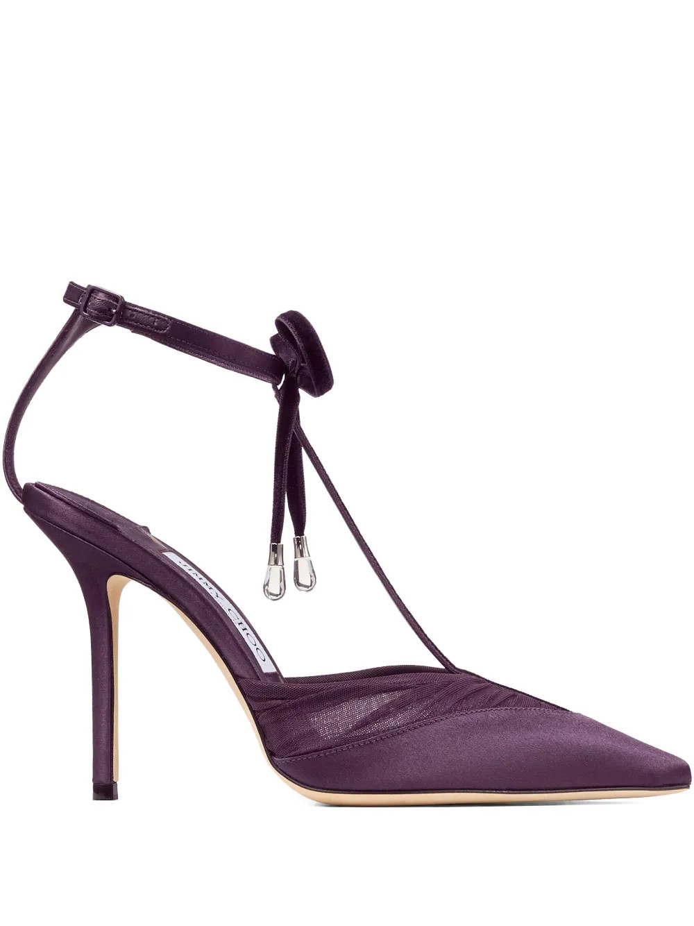 Jimmy Choo 100mm Afia bow pumps - Purple | Farfetch Global