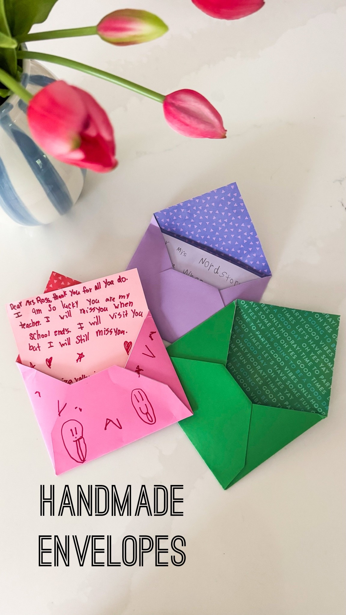 Handmade Envelopes 💌

I’ve come to find that gift cards are really the way to go! Kids are happy to get what they want and parents are happy to not receive meaningless toys and tchotchke’s! 

I use colored cardstock and will add a pop of pattern paper to make the inside a little fun but it’s not necessary. You can measure out the inside of the envelope and cut out a piece of cardstock to make a card to put inside as well!

#LTKmomlife #LTKKids #LTKBaby
