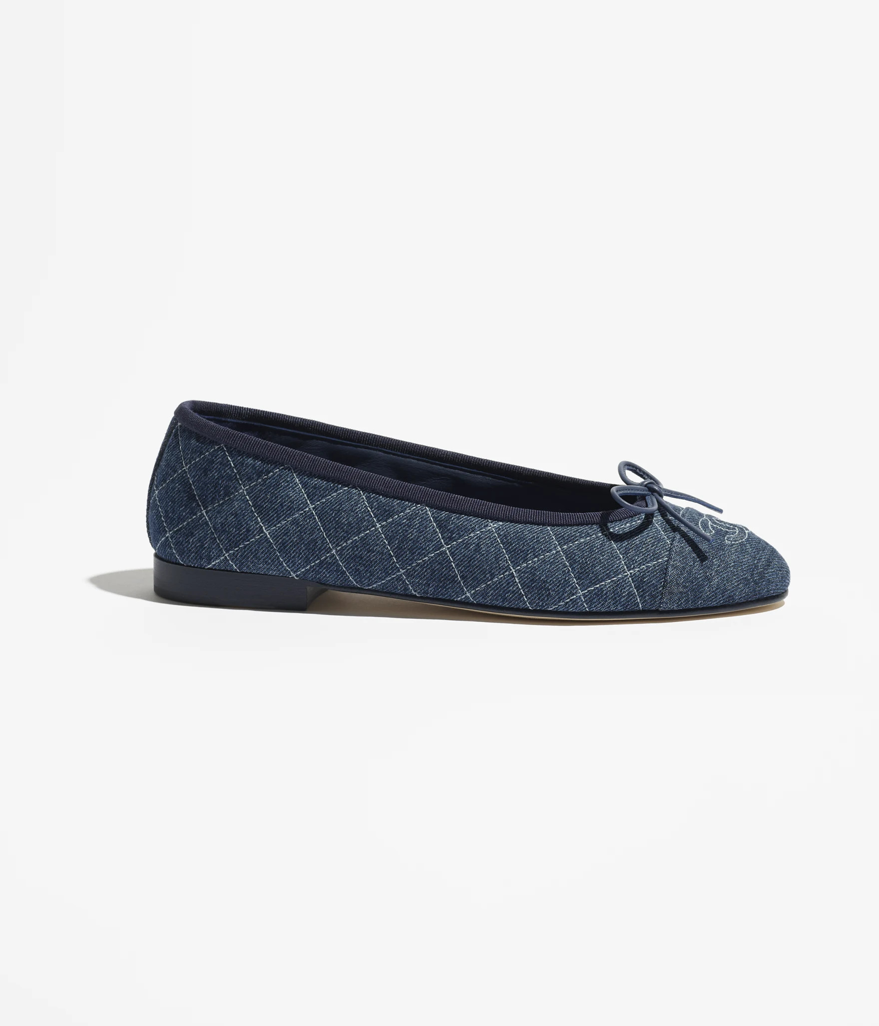 Ballet flats - Washed denim, blue — Fashion | CHANEL | Chanel, Inc. (US)