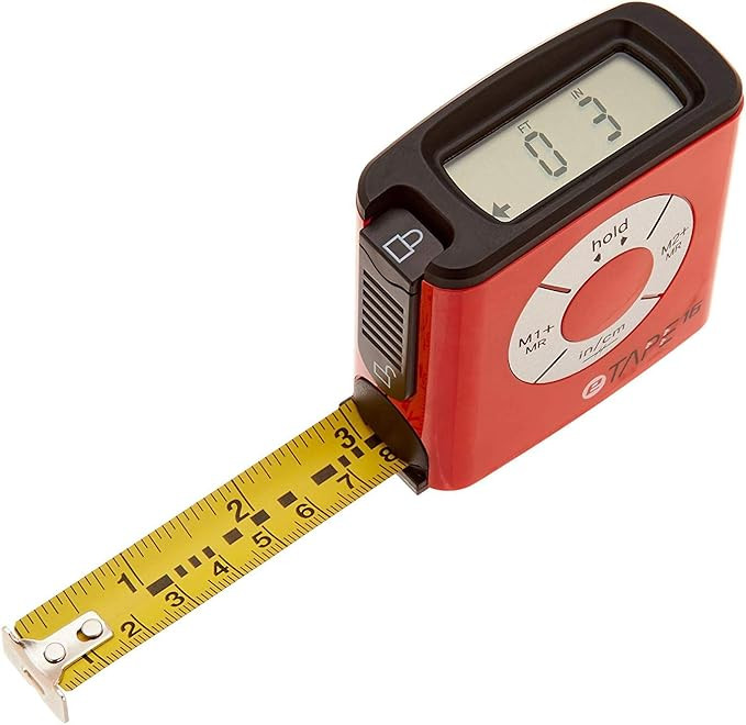 eTape16 ET16.75-db-RP Digital Tape Measure, 16 Feet, Red | Amazon (US)