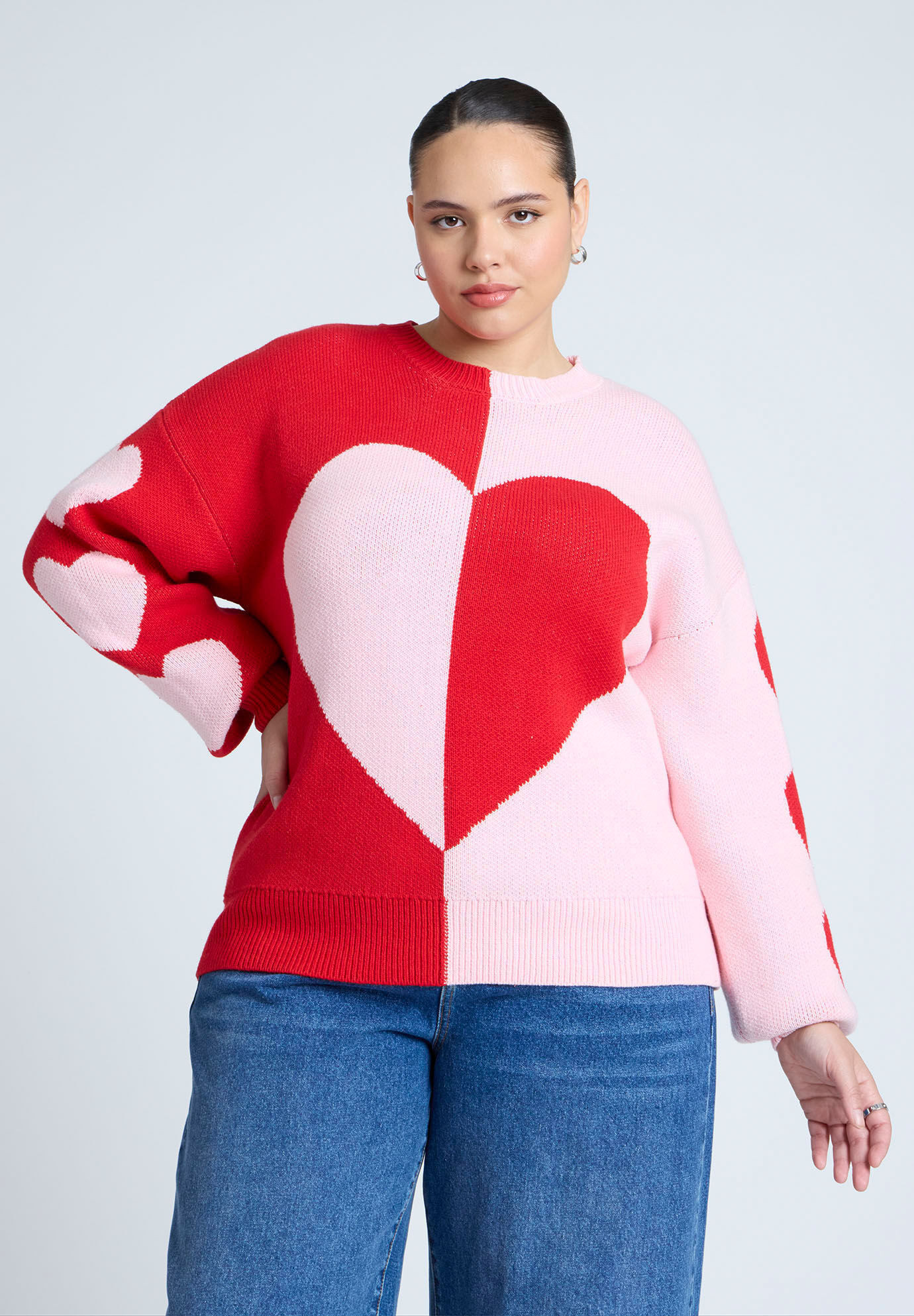 Heart Intarsia Sweater | Eloquii