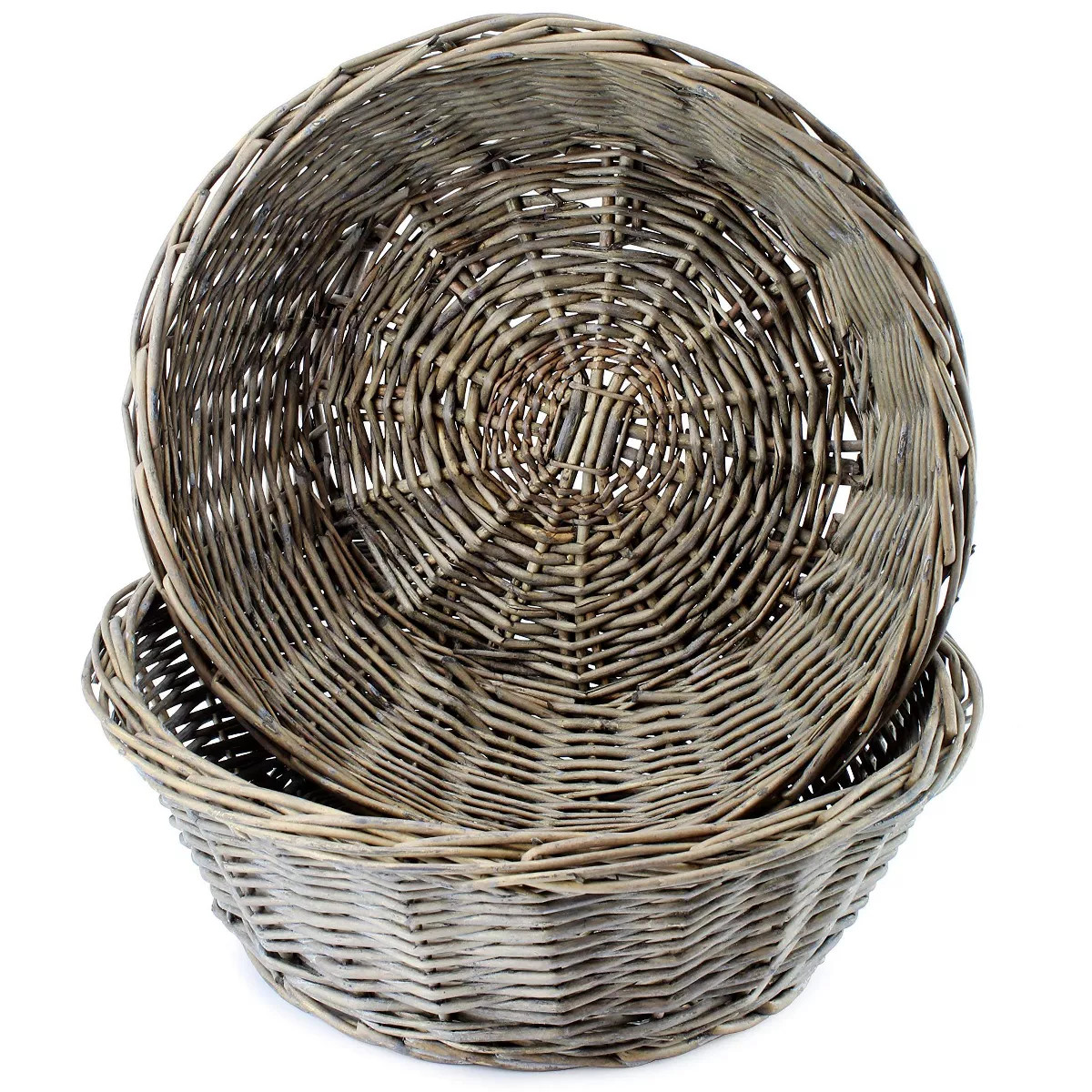 AuldHome Design Gray Farmhouse Bread Baskets, 2pk; Rustic Woven Wicker Round Basket for Kitchen, ... | Target