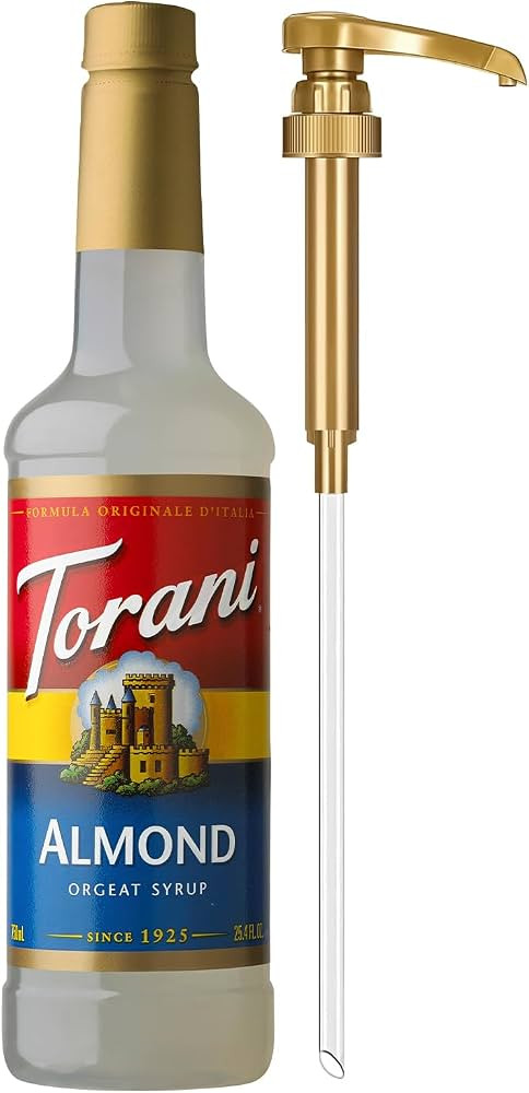 Torani Coffee Syrup, Almond Orgeat Flavored Syrup for Drinks, Pump Included, 25.4 Fl Oz | Amazon (US)