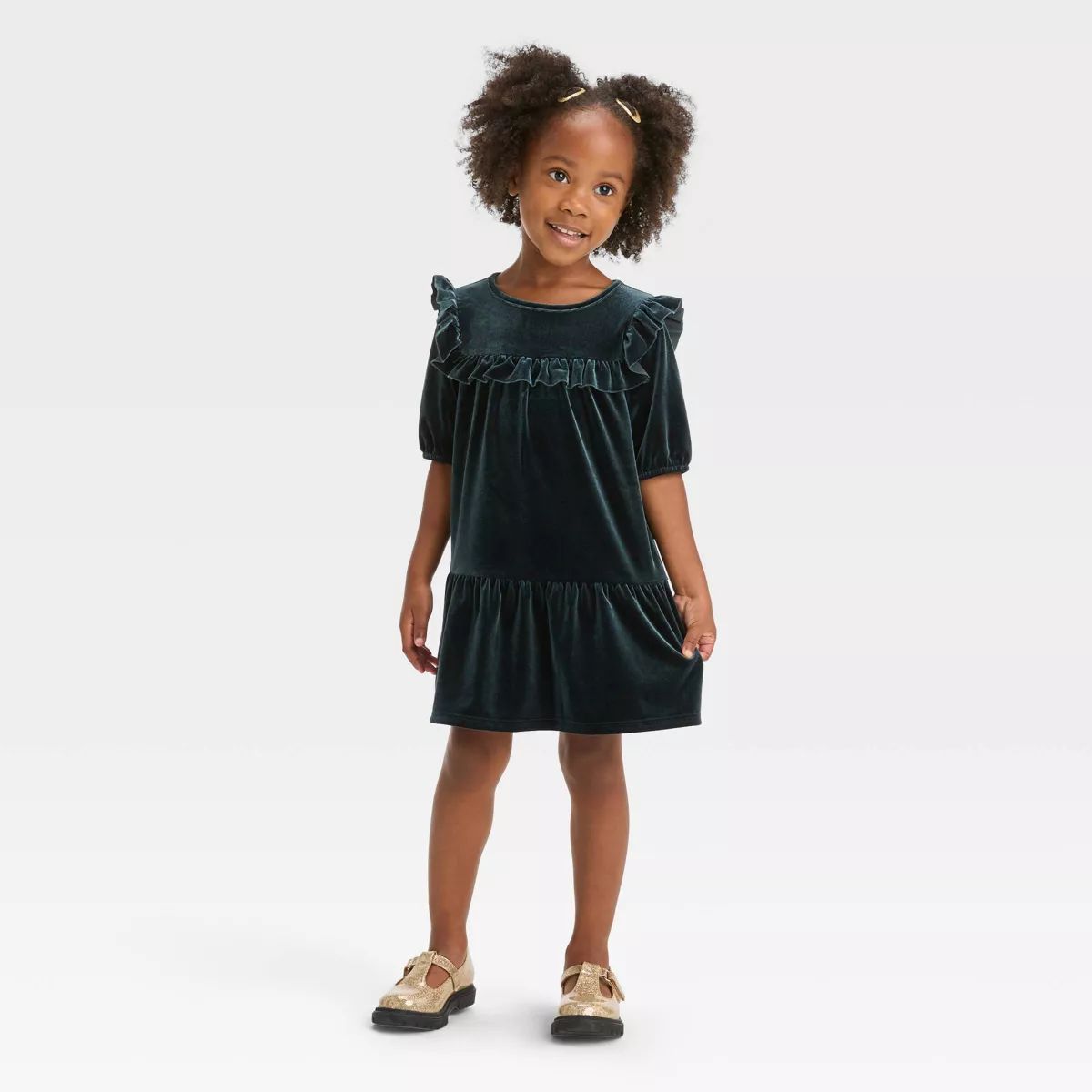 Toddler Girls' A-Line Short Sleeve Dress - Cat & Jack™ Black | Target