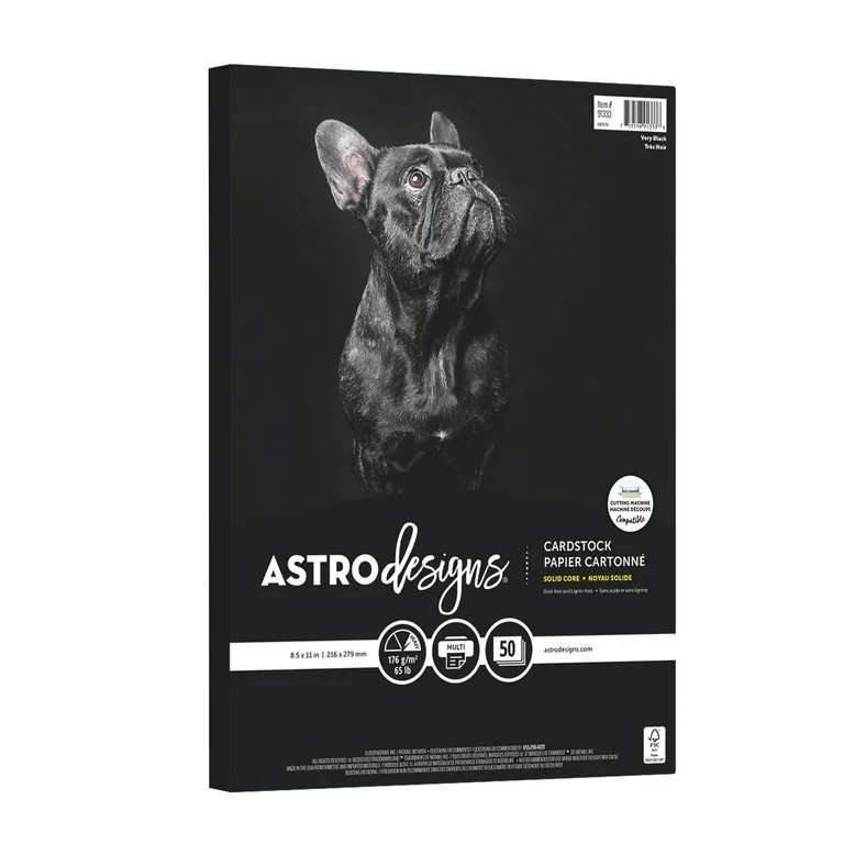 Astrodesigns 8.5" x 11" Very Black Cardstock, 65 lb./176 Gsm, 50 Sheets - Walmart.com | Walmart (US)