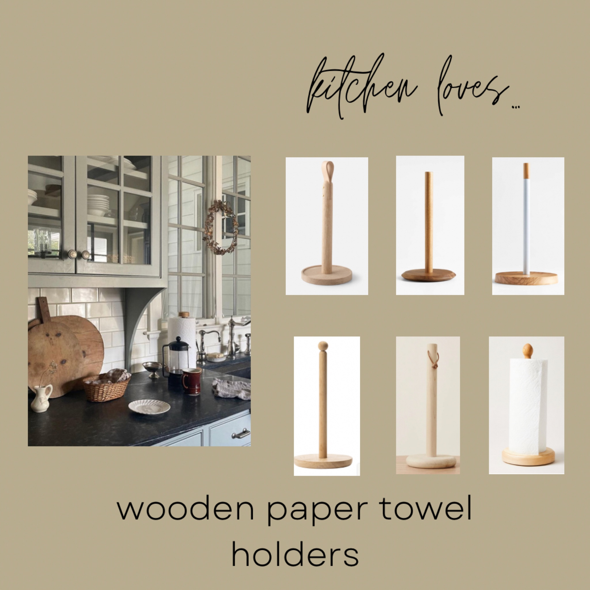 Kitchen essentials 
Kitchen must have 
Paper towel holder 
Wooden paper towel holder 
Neutral kitchen decor 

#LTKhome #LTKFind #LTKunder50