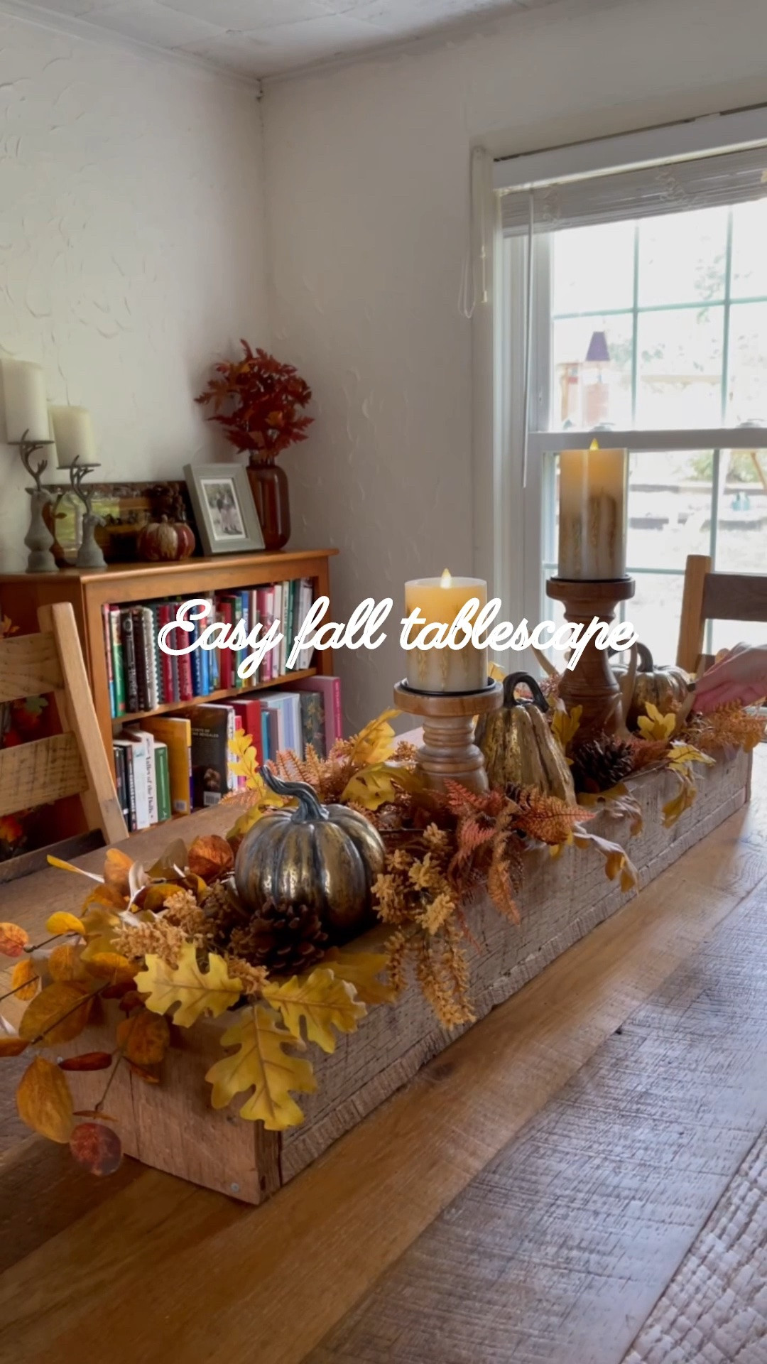 Fall dining room table decor, DIY fall tablescape with leaves and pumpkins

#LTKHome #LTKSaleAlert #LTKSeasonal