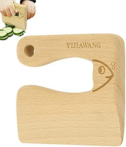 Wooden Knife for Cooking and Safe Cutting Veggies Fruits,Safe Knives,Kitchen Toy ,Fish Shape Kitc... | Amazon (US)