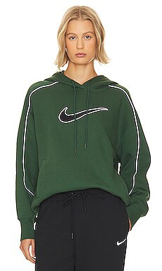 Nike Fleece Oversized Hoodie in Fir, Fir, & White from Revolve.com | Revolve Clothing (Global)