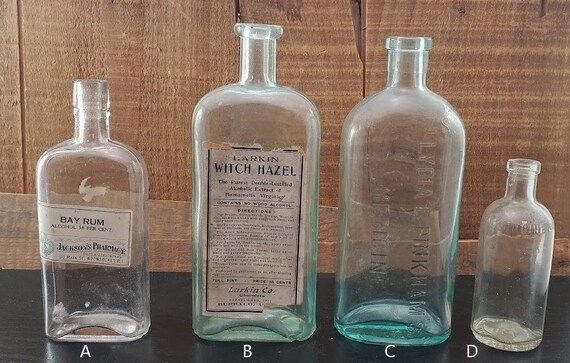 Antique Aqua and Clear Bottles | Etsy | Etsy (US)