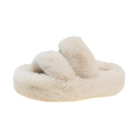 Women Fuzzy Slippers Winter Slippers Fashion Anti Slip Comfortable Soft Plush House Shoes Open Toe Slide Slippers for Indoor Outdoor Bedroom 38 | Walmart (US)
