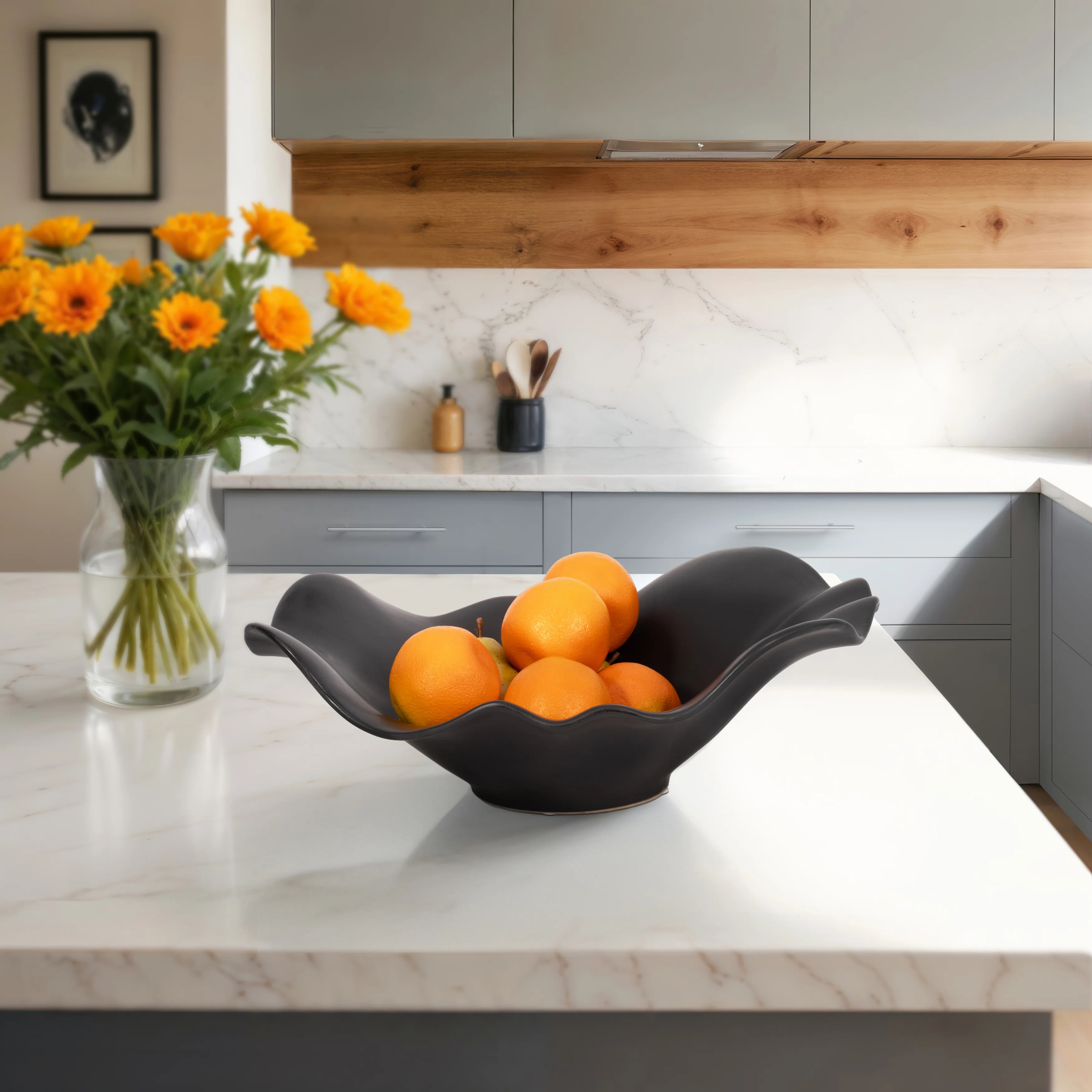 Bowls Stoneware Ceramic Boho Sculptural Wavy Design Decorative Accent in Enchanted Forest Trend O... | Wayfair North America