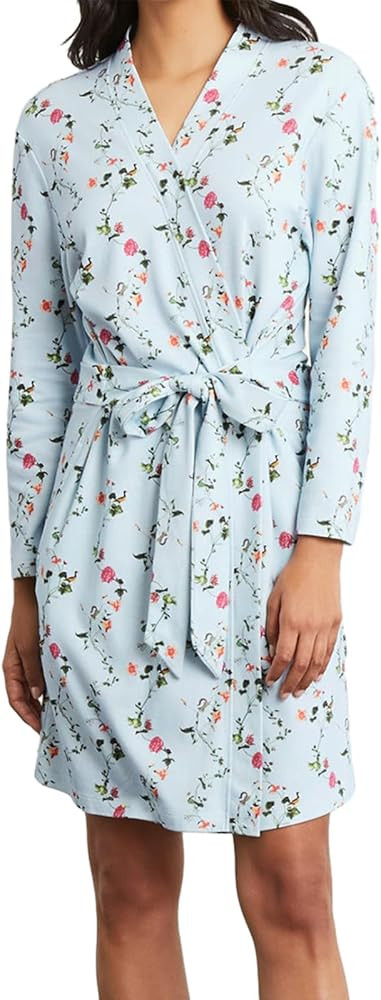 IMISSILLEB Fluffy Robes for Women Cute Cherry Floral Print Long Sleeve Shawl Collar Bathrobe Long... | Amazon (US)