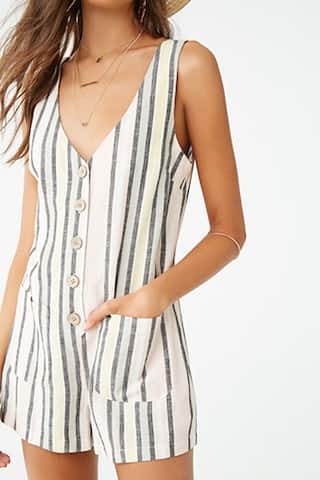 Striped Print Romper | Forever 21 (US)
