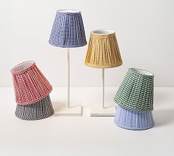 Maison Maison Portable Lamp Gingham Shades | Pottery Barn (US)