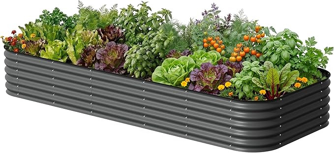 Vego garden 17" Tall 4' x 10' Giant Modular Metal Raised Garden Bed Kit, A King Sized Garden Bed ... | Amazon (US)