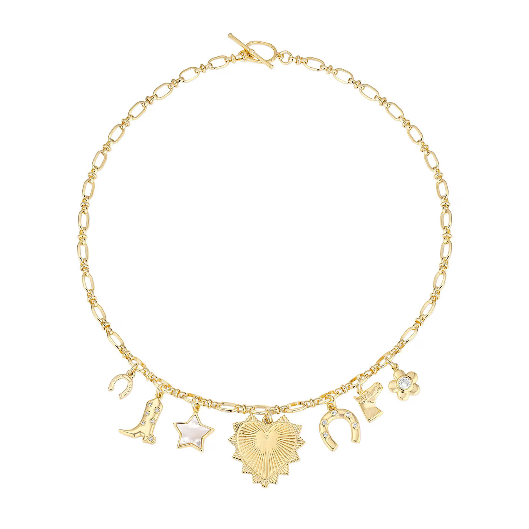 Coastal Caviar The Horse Lover Charm Necklace Small Pet Collar Accessory, Gold | Chewy