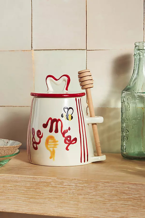Harlie Brown Studio Belle Journée Stoneware Honey Jar | Anthropologie (US)