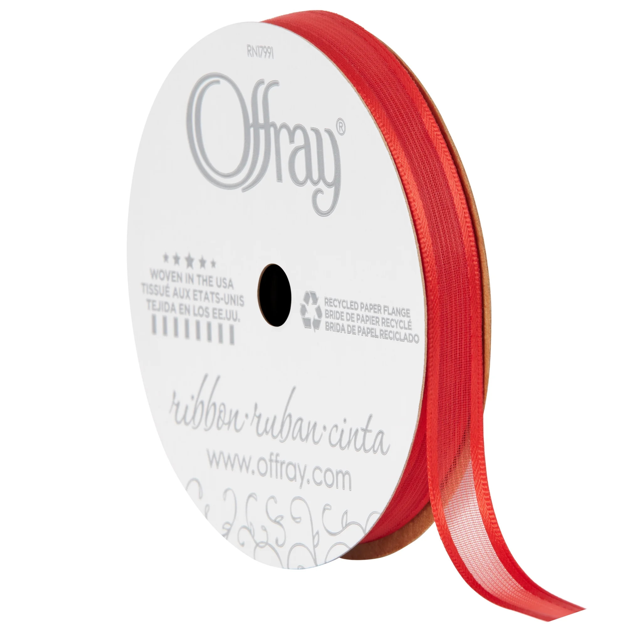 Offray Ribbon, Red 5/16 inch Sheer Ribbon for Wedding, Crafts and Gifting, 9 feet | Walmart (US)