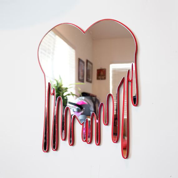 Heart Wall Art Mirror Melting Heart Gift Wall Art Heart Wall Decor Mirror Heart Art Melting Heart... | Etsy (US)