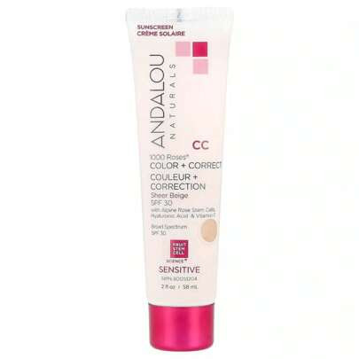Andalou Naturals Sensitive 1000 Roses Color + Correct Sheer Beige SPF 30 2oz / 58ml | SHEIN