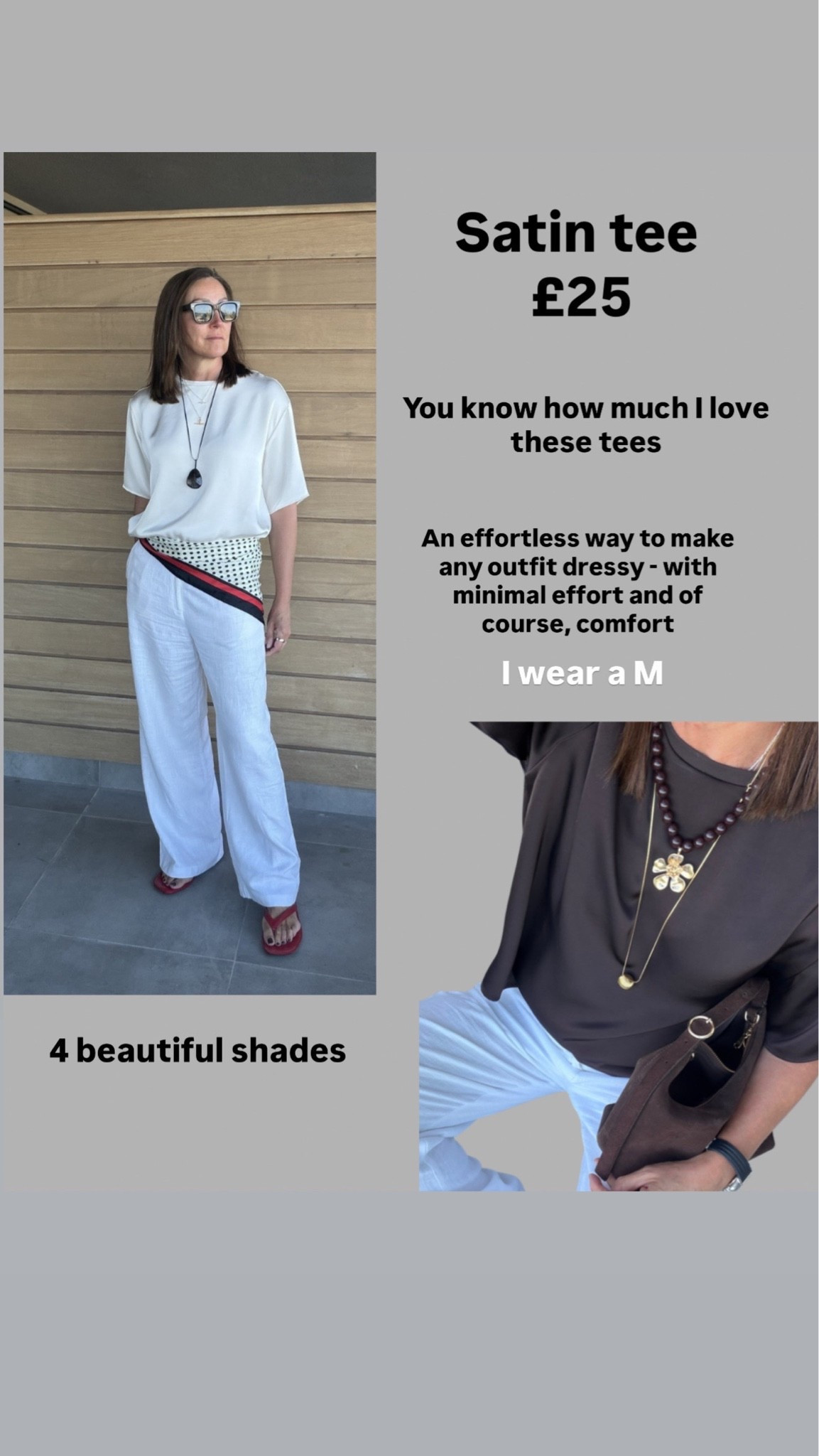 I recommend that satin tees to everyone and you love them. Effortlessly dressy, while still being comfy and minimal. Just add statement jewellery x

#LTKsummer