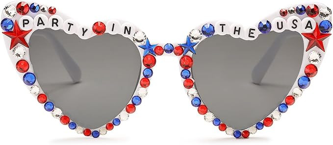 4th of July Outfits for Women Men Sunglasses, Red White and Blue Glasses Patriotic Forth of July ... | Amazon (US)